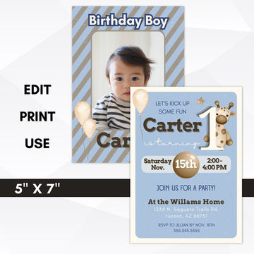boys first birthday invitations